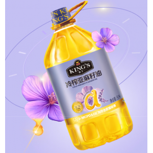 低温冷榨亚麻籽油高亚麻酸锁鲜食用油保真辅食油5L